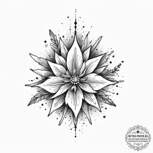 Tattoo sketch edelweiss, ink illustration for... - эскиз тату (№1757275694_0, 07.09.2025 20:08) — tattoo-photo.ru