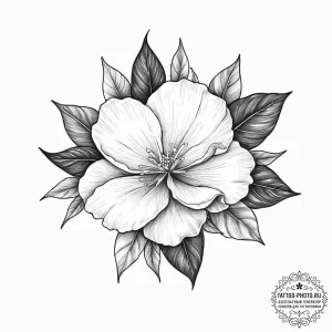 Tattoo sketch gardenia flower, tattoo flash s... - эскиз тату (№1757279710_0, 07.09.2025 21:15) — tattoo-photo.ru