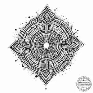Tattoo sketch labyrinth, ink illustration for… — эскиз тату (№1757282114_0, 07.09.2025 21:55) — tattoo-photo.ru
