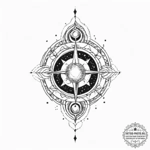 Tattoo sketch cosmic self — эскиз тату (№1757282719_0, 07.09.2025 22:05) — tattoo-photo.ru