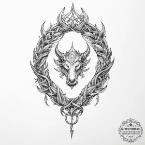 Tattoo sketch уроборос — эскиз тату (№1757284133_0, 07.09.2025 22:28) — tattoo-photo.ru