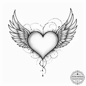 Tattoo sketch сердце с крыльями - эскиз тату (№1757286762_0, 07.09.2025 23:12) — tattoo-photo.ru
