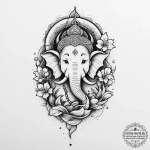 Tattoo sketch ganesh, tattoo drawing outline,... - эскиз тату (№1757286966_0, 07.09.2025 23:16) — tattoo-photo.ru