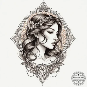 Tattoo sketch blessed spirit, tattoo line art... - эскиз тату (№1757287370_0, 07.09.2025 23:22) — tattoo-photo.ru