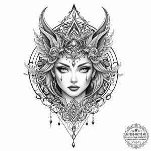 Tattoo sketch mystical tale - эскиз тату (№1757288173_0, 07.09.2025 23:36) — tattoo-photo.ru