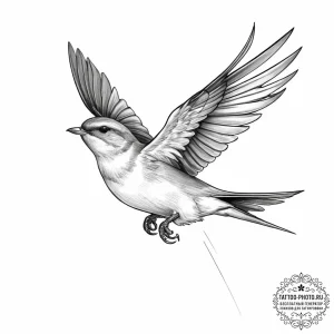 Tattoo sketch white-throated swift - эскиз тату (№1757288567_0, 07.09.2025 23:42) — tattoo-photo.ru