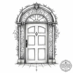 Tattoo sketch magical door, tattoo drawing ou... - эскиз тату (№1757290759_0, 08.09.2025 00:19) — tattoo-photo.ru
