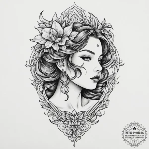 Tattoo sketch soulful, concept art for tattoo... - эскиз тату (№1757294964_0, 08.09.2025 01:29) — tattoo-photo.ru