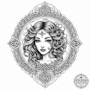 Tattoo sketch aquarius zodiac symbol, concept... - эскиз тату (№1757295172_0, 08.09.2025 01:32) — tattoo-photo.ru