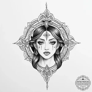 Tattoo sketch blessed being - эскиз тату (№1757297367_0, 08.09.2025 02:09) — tattoo-photo.ru