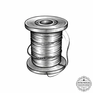 Tattoo sketch thread spool - эскиз тату (№1757297561_0, 08.09.2025 02:12) — tattoo-photo.ru