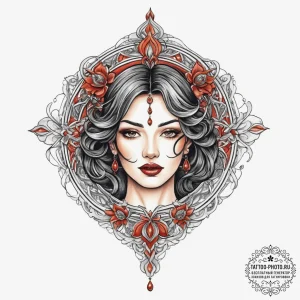 Tattoo sketch queen tattoo, artistic tattoo s... - эскиз тату (№1757304929_0, 08.09.2025 04:15) — tattoo-photo.ru