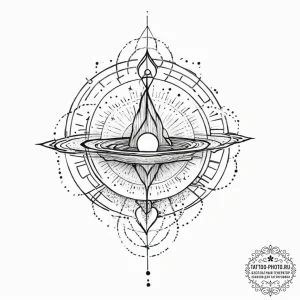 Tattoo sketch cosmic fount, tattoo flash shee... - эскиз тату (№1757306038_0, 08.09.2025 04:33) — tattoo-photo.ru
