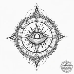 Tattoo sketch cosmic character, artistic tatt... - эскиз тату (№1757308190_0, 08.09.2025 05:09) — tattoo-photo.ru
