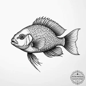 Tattoo sketch jewel cichlid, tattoo sketch de... - эскиз тату (№1757309356_0, 08.09.2025 05:29) — tattoo-photo.ru