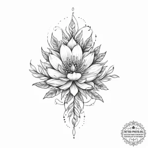 Tattoo sketch spiritual plant - эскиз тату (№1757310519_0, 08.09.2025 05:48) — tattoo-photo.ru