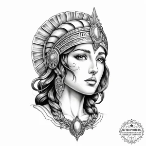 Tattoo sketch greek goddess athena - эскиз тату (№1757310905_0, 08.09.2025 05:55) — tattoo-photo.ru