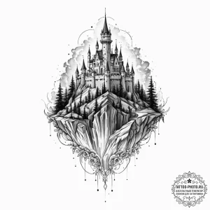 Tattoo sketch fortress, tattoo sketch design,... - эскиз тату (№1757312455_0, 08.09.2025 06:20) — tattoo-photo.ru