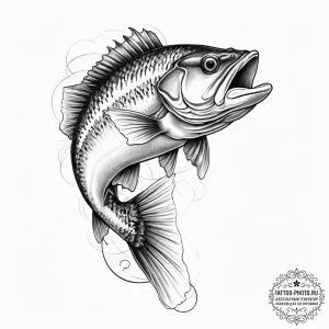 Tattoo sketch largemouth bass, tattoo sketch... - эскиз тату (№1757314004_0, 08.09.2025 06:46) — tattoo-photo.ru