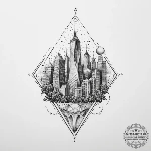 Tattoo sketch city, tattoo drawing outline, s... - эскиз тату (№1757315360_0, 08.09.2025 07:09) — tattoo-photo.ru