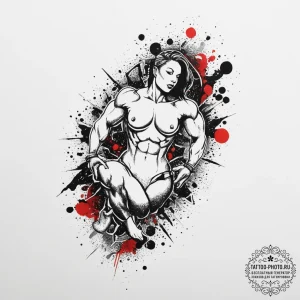 Tattoo sketch bodybuilding silhouette, tattoo... - эскиз тату (№1757316328_0, 08.09.2025 07:25) — tattoo-photo.ru
