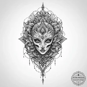 Tattoo sketch riddle, tattoo line art, black... - эскиз тату (№1757316910_0, 08.09.2025 07:35) — tattoo-photo.ru