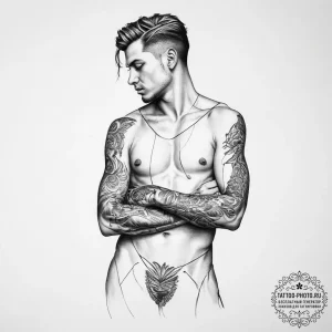 Tattoo sketch sculpting a human figure, artis... - эскиз тату (№1757317105_0, 08.09.2025 07:38) — tattoo-photo.ru