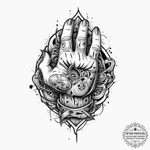 Tattoo sketch hands with a gangster, tattoo l... - эскиз тату (№1757317492_0, 08.09.2025 07:44) — tattoo-photo.ru