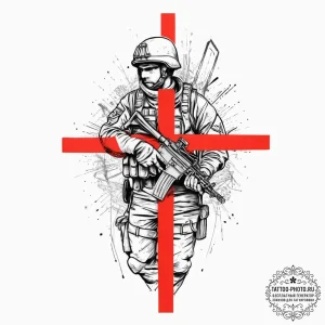 Tattoo sketch soldier with a document, artist... - эскиз тату (№1757318463_0, 08.09.2025 08:01) — tattoo-photo.ru