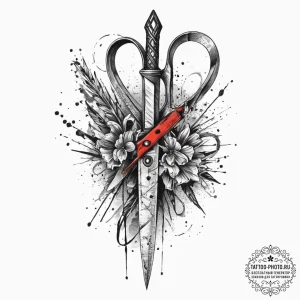 Tattoo sketch hands with a scissors, concept... - эскиз тату (№1757320016_0, 08.09.2025 08:26) — tattoo-photo.ru