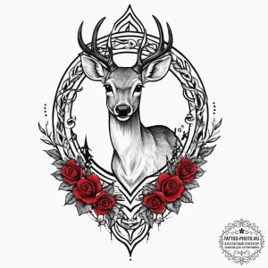 Tattoo sketch graceful fawn tattoo, concept a... - эскиз тату (№1757321955_0, 08.09.2025 08:59) — tattoo-photo.ru