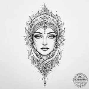 Tattoo sketch scarf with a flowing pattern, t... - эскиз тату (№1757322925_0, 08.09.2025 09:15) — tattoo-photo.ru