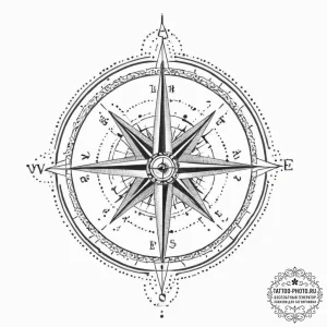 Tattoo sketch compass, tattoo drawing outline... - эскиз тату (№1757326608_0, 08.09.2025 10:16) — tattoo-photo.ru
