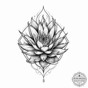 Tattoo sketch aloe vera flower, concept art f... - эскиз тату (№1757327770_0, 08.09.2025 10:36) — tattoo-photo.ru