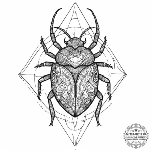 Tattoo sketch stink bug, ink illustration for... - эскиз тату (№1757330484_0, 08.09.2025 11:21) — tattoo-photo.ru