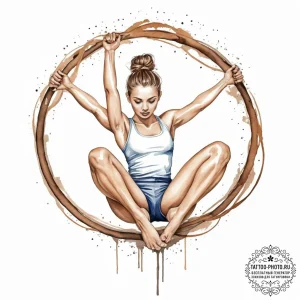 Tattoo sketch gymnastics rings and a person,... - эскиз тату (№1757330873_0, 08.09.2025 11:27) — tattoo-photo.ru