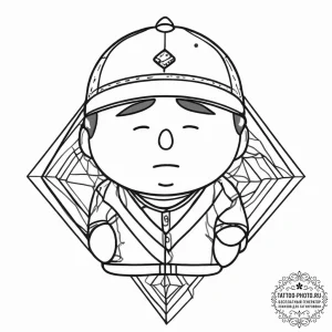 Tattoo sketch south park cartman, tattoo draw... - эскиз тату (№1757331067_0, 08.09.2025 11:31) — tattoo-photo.ru