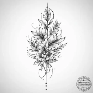 Tattoo sketch a symbolic plant, tattoo sketch... - эскиз тату (№1757337399_0, 08.09.2025 13:16) — tattoo-photo.ru