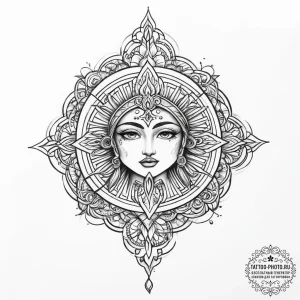 Tattoo sketch sacred source - эскиз тату (№1757338208_0, 08.09.2025 13:30) — tattoo-photo.ru