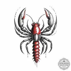 Tattoo sketch crayfish, artistic tattoo sketc... - эскиз тату (№1757338404_0, 08.09.2025 13:33) — tattoo-photo.ru