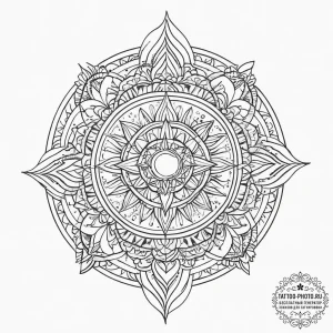 Tattoo sketch cosmic beginning, tattoo flash... - эскиз тату (№1757339622_0, 08.09.2025 13:53) — tattoo-photo.ru