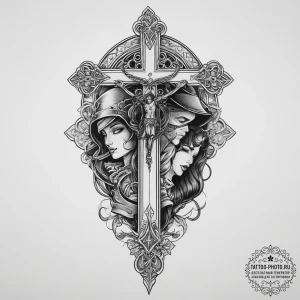 Tattoo sketch soldier with a sinner, tattoo s... - эскиз тату (№1757339818_0, 08.09.2025 13:56) — tattoo-photo.ru