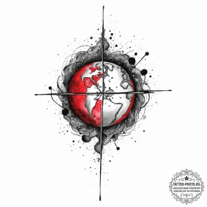 Tattoo sketch cosmic earth, tattoo drawing ou... - эскиз тату (№1757340805_0, 08.09.2025 14:13) — tattoo-photo.ru