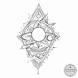 Tattoo sketch cosmic narrative, tattoo sketch... - эскиз тату (№1757344983_0, 08.09.2025 15:23) — tattoo-photo.ru