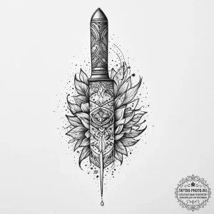 Tattoo sketch knife, tattoo sketch design, do... - эскиз тату (№1757345379_0, 08.09.2025 15:29) — tattoo-photo.ru