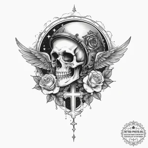Tattoo sketch paratrooper in the sky, ink ill... - эскиз тату (№1757347960_0, 08.09.2025 16:12) — tattoo-photo.ru