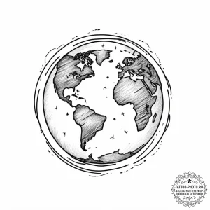 Tattoo sketch earth - эскиз тату (№1757351899_0, 08.09.2025 17:18) — tattoo-photo.ru