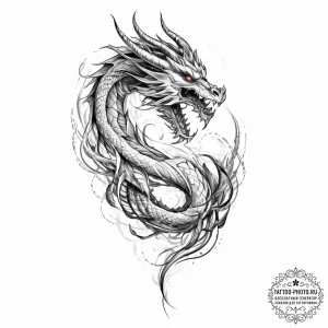Tattoo sketch абстрактный дракон - эскиз тату (№1757352103_0, 08.09.2025 17:21) — tattoo-photo.ru