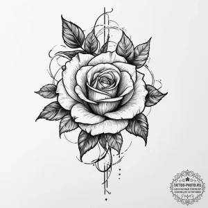 Tattoo sketch rose vine, concept art for tatt... - эскиз тату (№1757352729_0, 08.09.2025 17:32) — tattoo-photo.ru