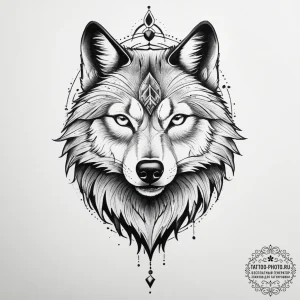 Tattoo sketch neo-traditional волк - эскиз тату (№1757354309_0, 08.09.2025 17:58) — tattoo-photo.ru